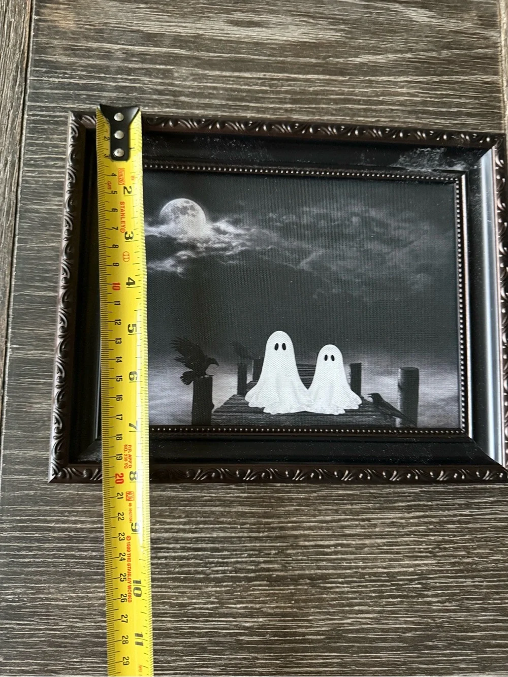 NWT Black & White Framed Ghost Picture Halloween